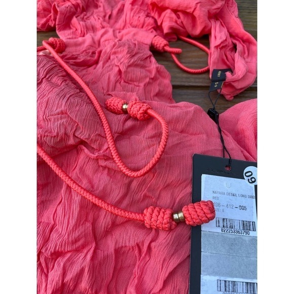 VIX paula hermany NAYARA DETAIL LONG DRESS pink red S - Picture 8 of 8